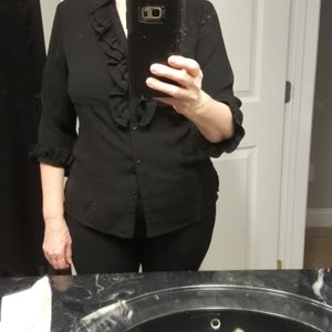 Black Ruffle Shirt